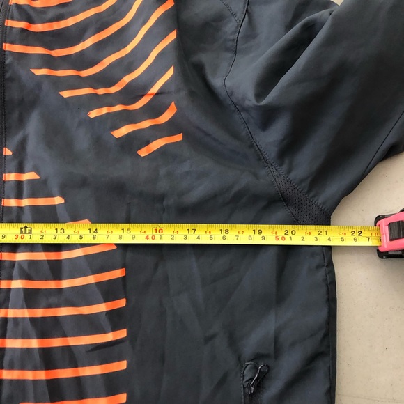 Puma Men's Windbreaker Full Zip Jacket Grey Orange striped EvoPower logo Small - Picture 8 of 11